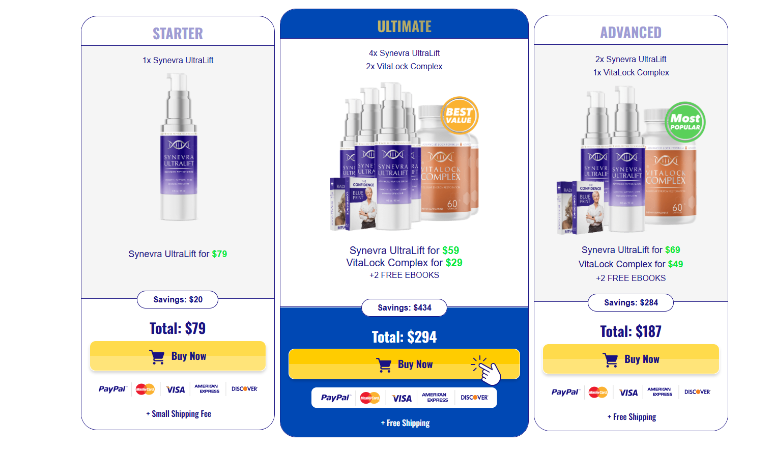 Synevra UltraLift Pricing Packages